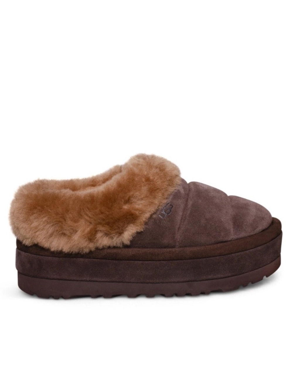 UGG Tazzlita Hardwood Slippers NWOB Brown Platform‎ Women’s 9